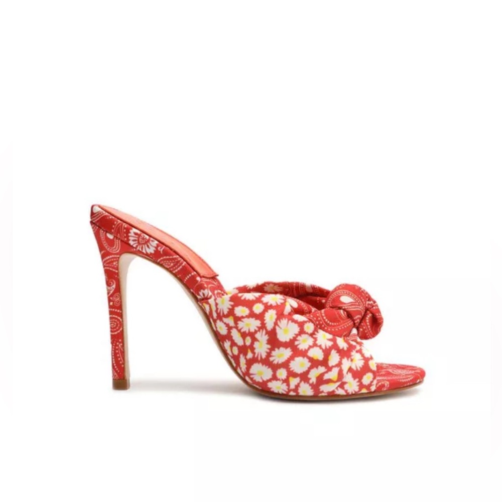 Schutz Lenie Red Floral Women's Heels